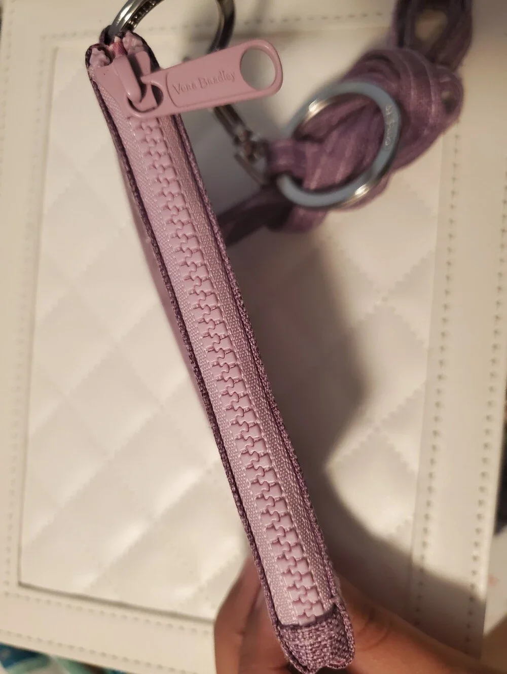 Vera Bradley Heather Purple Zip ID Case with Matching Lanyard
